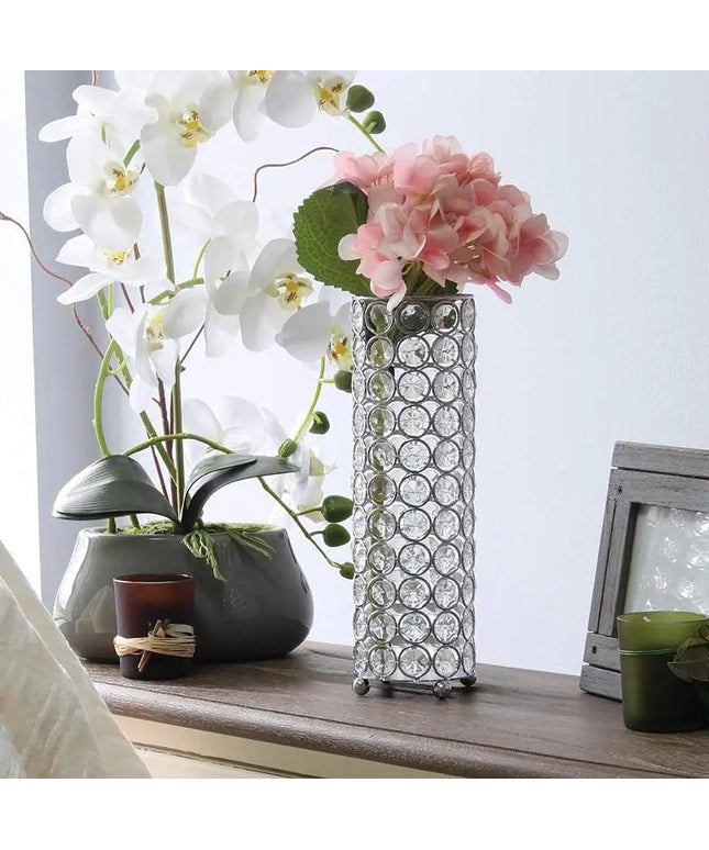 Elegant Designs Elipse 10 1/4" High Chrome Decorative Vase Barnes and Ivy