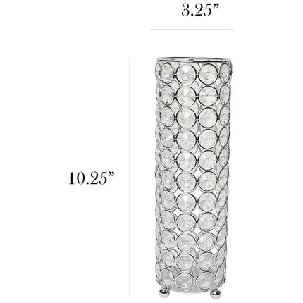 Elegant Designs Elipse 10 1/4" High Chrome Decorative Vase Barnes and Ivy