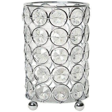 Elegant Designs Elipse 5" High Chrome Decorative Vase Barnes and Ivy