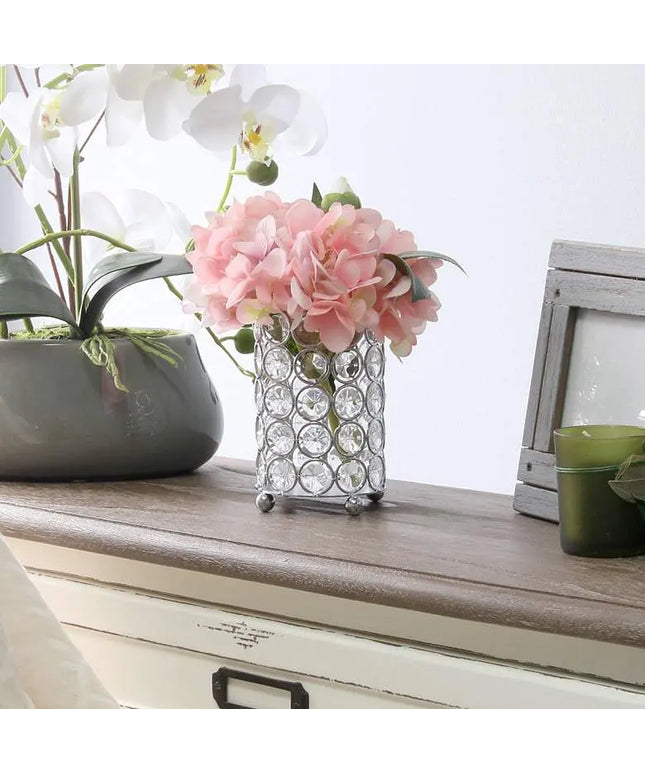 Elegant Designs Elipse 5" High Chrome Decorative Vase Barnes and Ivy