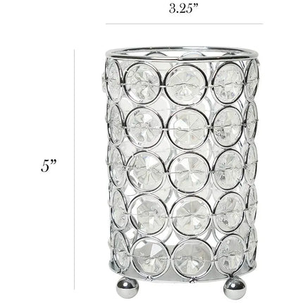 Elegant Designs Elipse 5" High Chrome Decorative Vase Barnes and Ivy