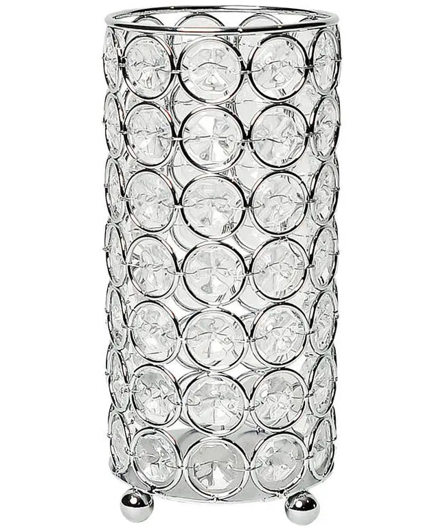 Elegant Designs Elipse 6 3/4" High Chrome Decorative Vase Barnes and Ivy