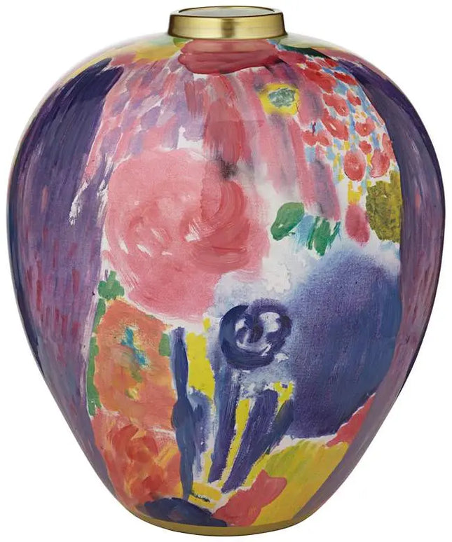 Fleur 13" High Purple and Pink Ceramic Decorative Vase Dahlia Studios