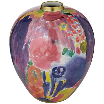 Fleur 13" High Purple and Pink Ceramic Decorative Vase Dahlia Studios