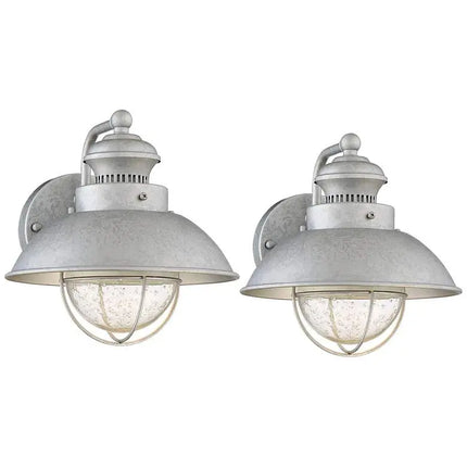 Fordham 8 1/2" High Galvanized LED Wall Sconce Set of 2 Barnes and Ivy