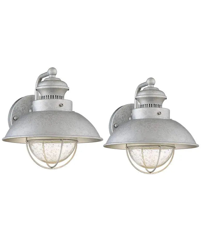 Fordham 8 1/2" High Galvanized LED Wall Sconce Set of 2 Barnes and Ivy