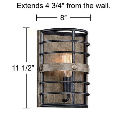 Franklin Iron Lexi 11 1/2" Rustic Bronze Pocket Wall Sconces Set of 2