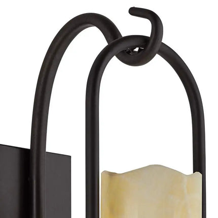 Franklin Iron Rustic Onyx 14 1/2" Faux Candle Wall Sconces Set of 2