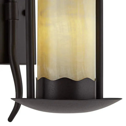 Franklin Iron Rustic Onyx 14 1/2" Faux Candle Wall Sconces Set of 2