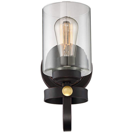 Franklin Iron Works Eagleton 12" High Bronze LED Wall Sconce Set of 2