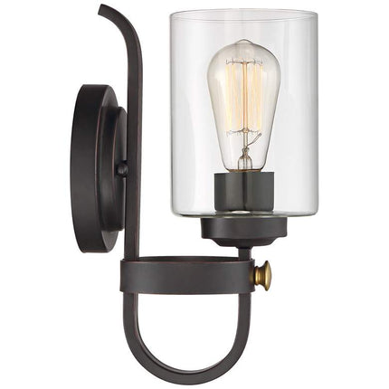 Franklin Iron Works Eagleton 12" High Bronze LED Wall Sconce Set of 2