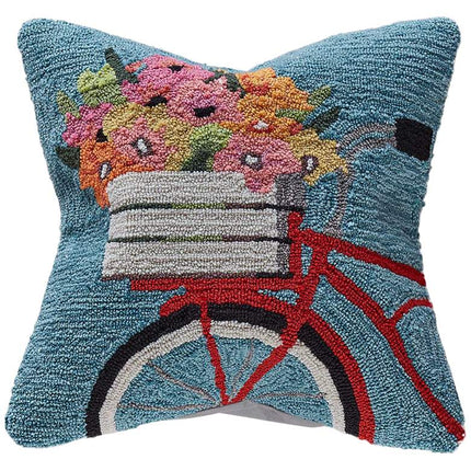 Frontporch Bike Ride 18" Square Indoor-Outdoor Pillow Vision