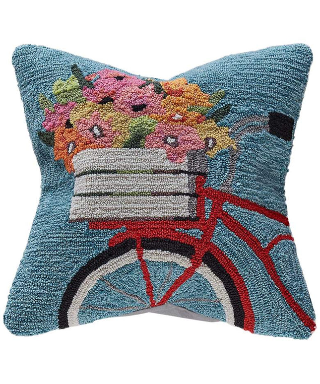 Frontporch Bike Ride 18" Square Indoor-Outdoor Pillow Vision