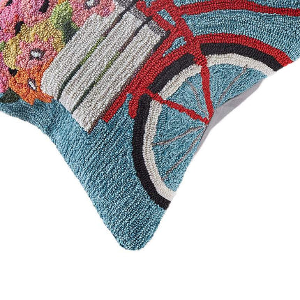 Frontporch Bike Ride 18" Square Indoor-Outdoor Pillow Vision