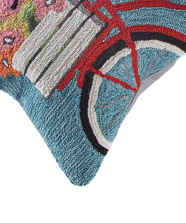 Frontporch Bike Ride 18" Square Indoor-Outdoor Pillow Vision