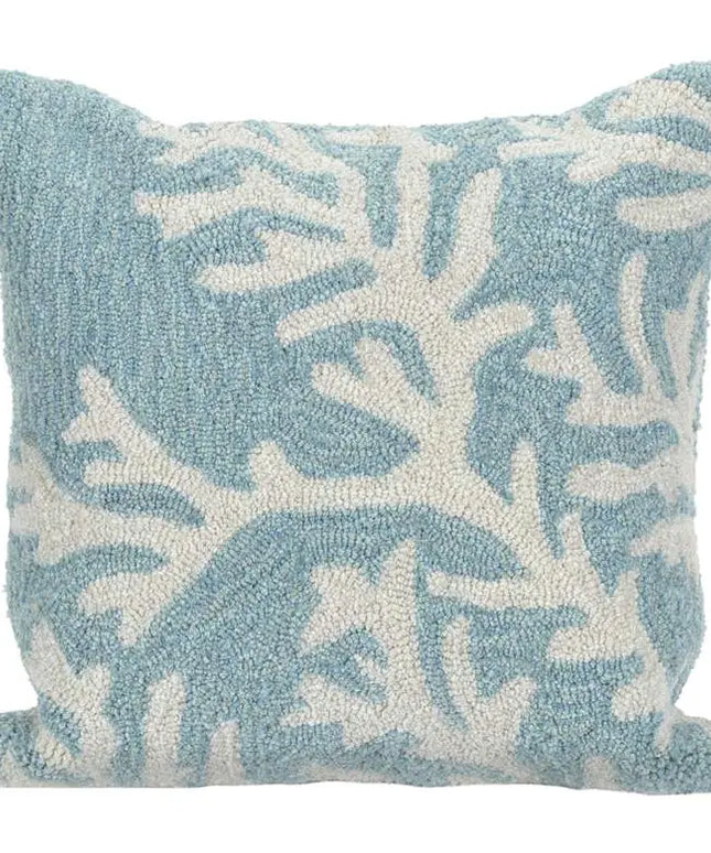 Frontporch Coral Blue 18" Square Indoor-Outdoor Throw Pillow Vision