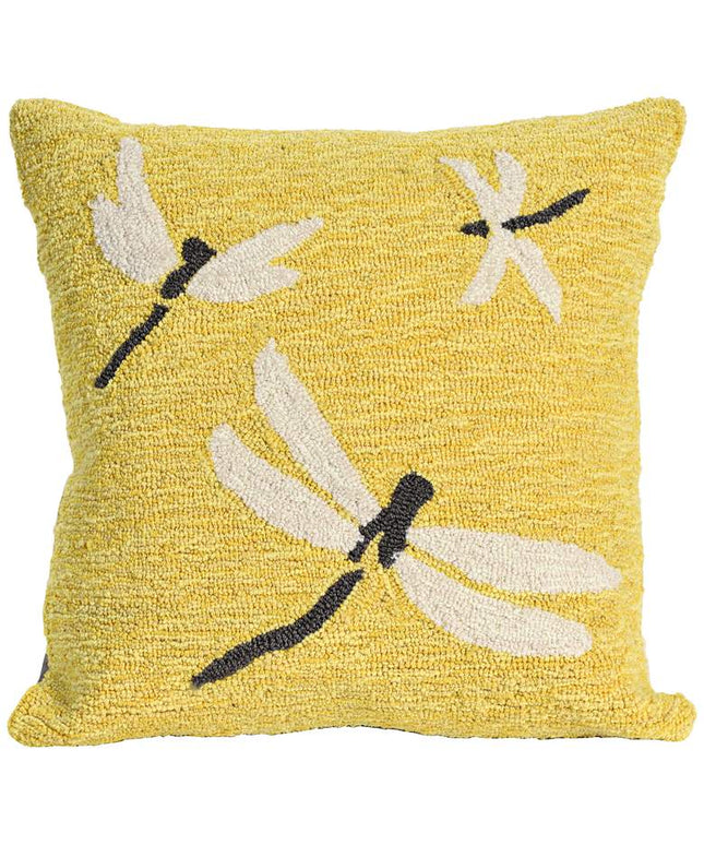 Frontporch Dragonfly Yellow 18" Square Indoor-Outdoor Pillow Vision