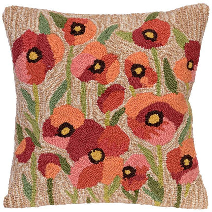 Frontporch Poppies Neutral 18" Square Indoor-Outdoor Pillow Vision