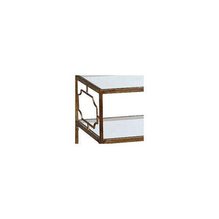 Genell 23 3/4" Wide Gold Leafed and Glass Side Table