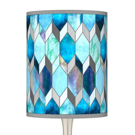 Giclee Glow Droplet 23 1/2" Blue Mosaic Shade Modern Lamps Set of 2 Giclee Glow