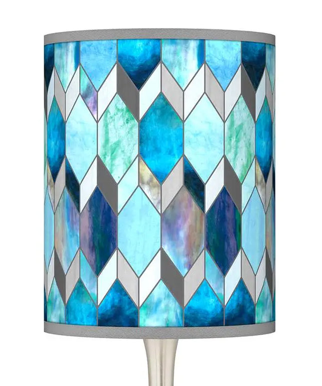 Giclee Glow Droplet 23 1/2" Blue Mosaic Shade Modern Lamps Set of 2