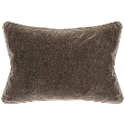 Grandeur Chocolate 20" x 14" Cotton Velvet Accent Pillow Vision
