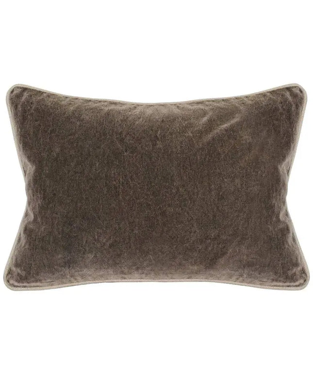 Grandeur Chocolate 20" x 14" Cotton Velvet Accent Pillow Vision
