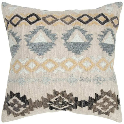 Gray and Brown Tribal 20" x 20" Poly Filled Throw Pillow Vision