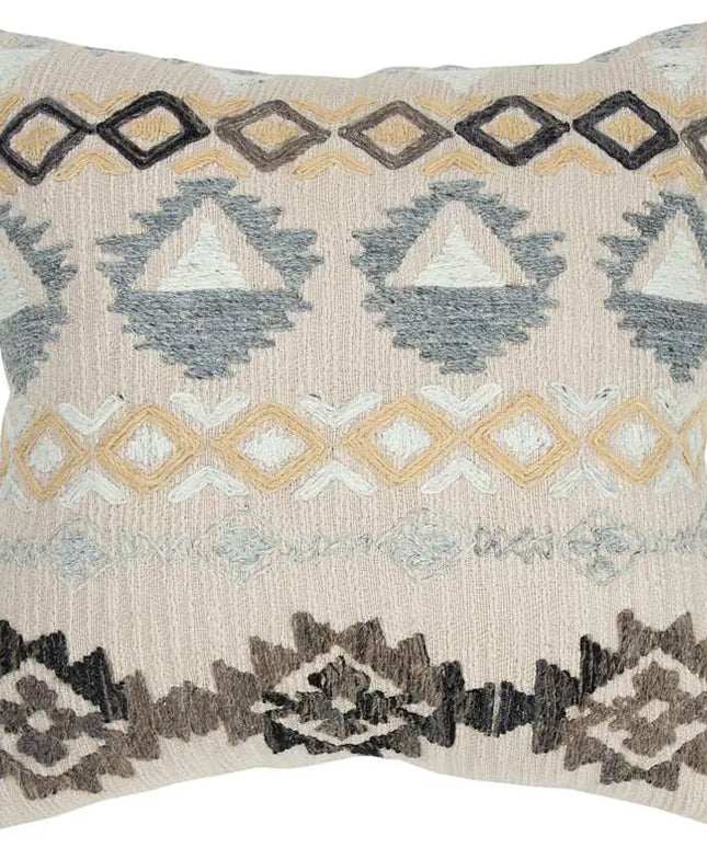 Gray and Brown Tribal 20" x 20" Poly Filled Throw Pillow Vision