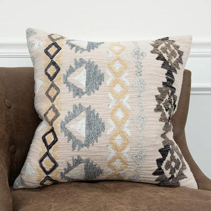 Gray and Brown Tribal 20" x 20" Poly Filled Throw Pillow Vision