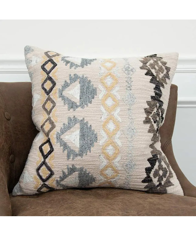 Gray and Brown Tribal 20" x 20" Poly Filled Throw Pillow Vision