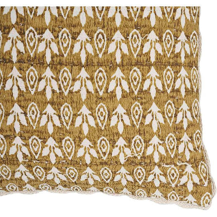 Harvest Mustard Yellow Printed Cotton 20" Accent Cushion Vision