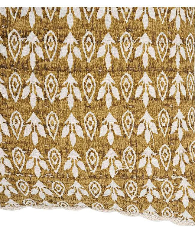 Harvest Mustard Yellow Printed Cotton 20" Accent Cushion Vision