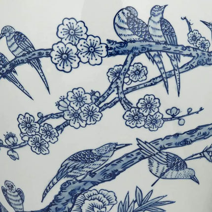 Heather 20 3/4" High Blue and White Ceramic Ginger Jar with Lid Dahlia Studios