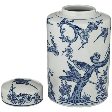 Heather Blue and White 3-Piece Ceramic Decorative Jar Set Dahlia Studios