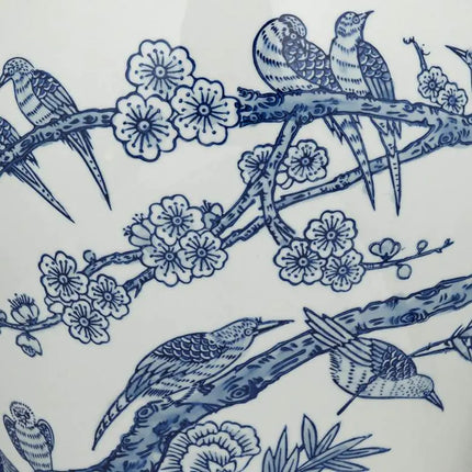 Heather Blue and White Ceramic Ginger Jars Set of 2 Dahlia Studios