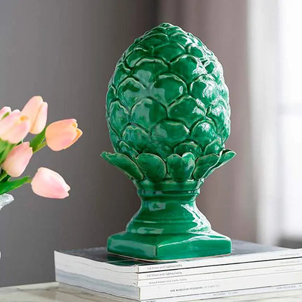 Helsa 12 1/4"H Green Blooming Artichoke Ceramic Sculpture Vienna Full Spectrum