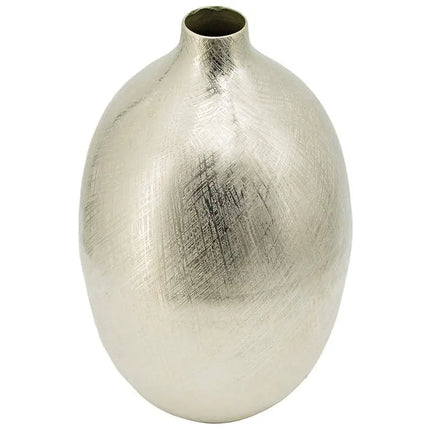Iris 13 3/4" High Silver Streak Round Decorative Vase Barnes and Ivy