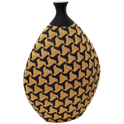 Jahia 21 1/2" High Natural Black Geometric Decorative Vase Barnes and Ivy
