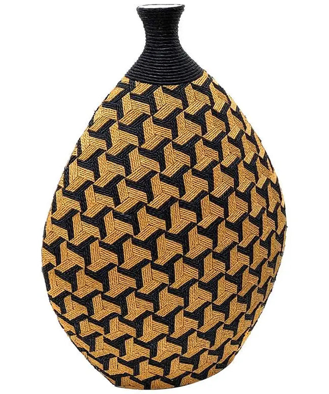 Jahia 21 1/2" High Natural Black Geometric Decorative Vase Barnes and Ivy