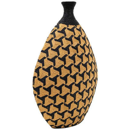 Jahia 21 1/2" High Natural Black Geometric Decorative Vase Barnes and Ivy