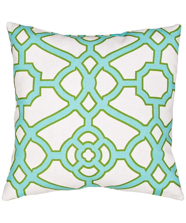 Jaipur Veranda Gate Green 18" Square Indoor-Outdoor Pillow Vision