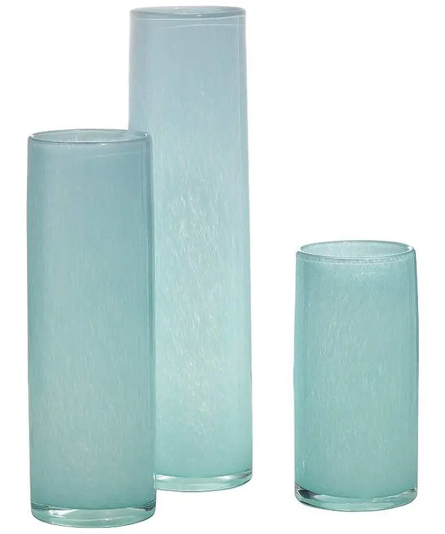Jamie Young Gwendolyn Sky Blue Glass Vases Set of 3 Jamie Young Company