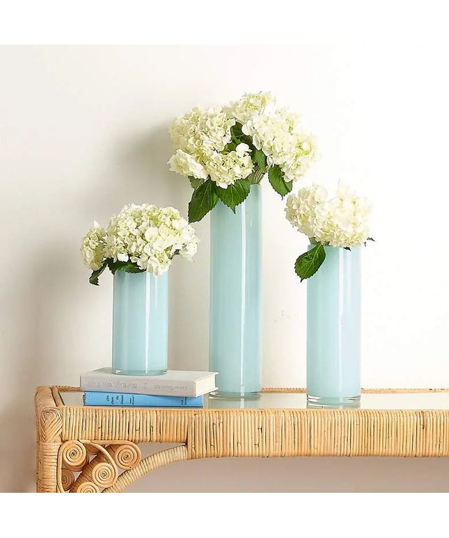 Jamie Young Gwendolyn Sky Blue Glass Vases Set of 3 Jamie Young Company