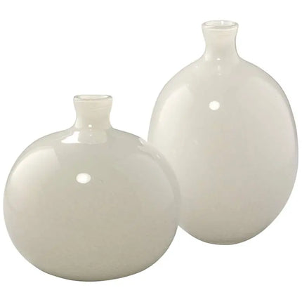 Jamie Young Minx White Glass Decorative Vases Set of 2 Jamie Young Company
