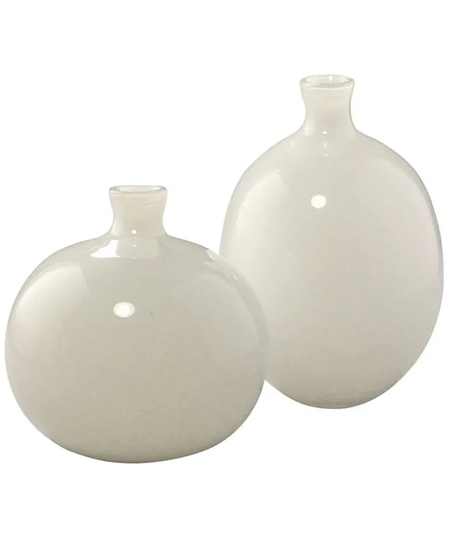 Jamie Young Minx White Glass Decorative Vases Set of 2 Jamie Young Company