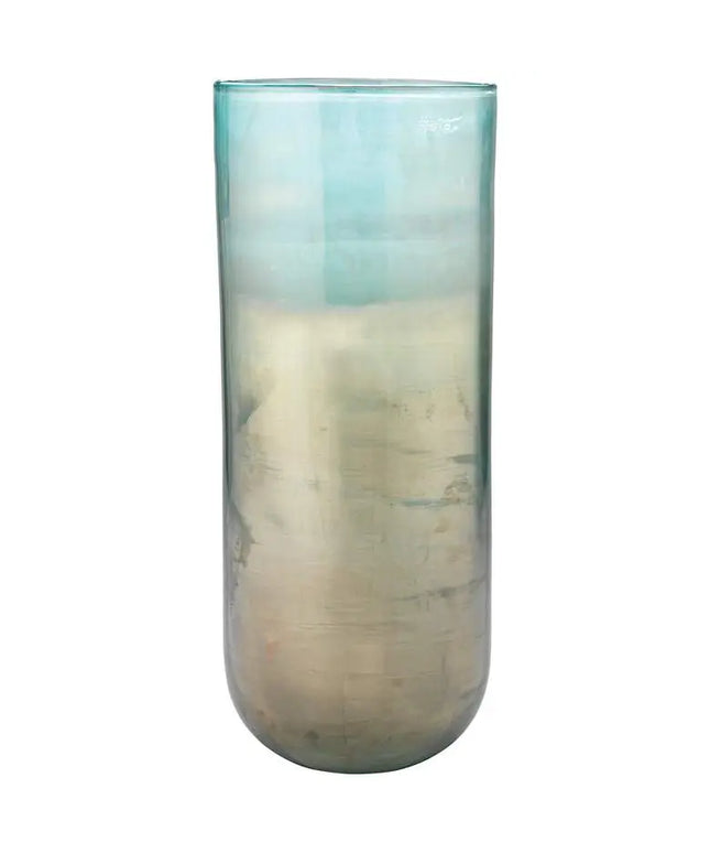 Jamie Young Vapor Metallic Aqua 20" High Glass Vase Jamie Young Company