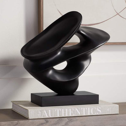 Janet 14 1/2" Wide Black Abstract Sculpture
