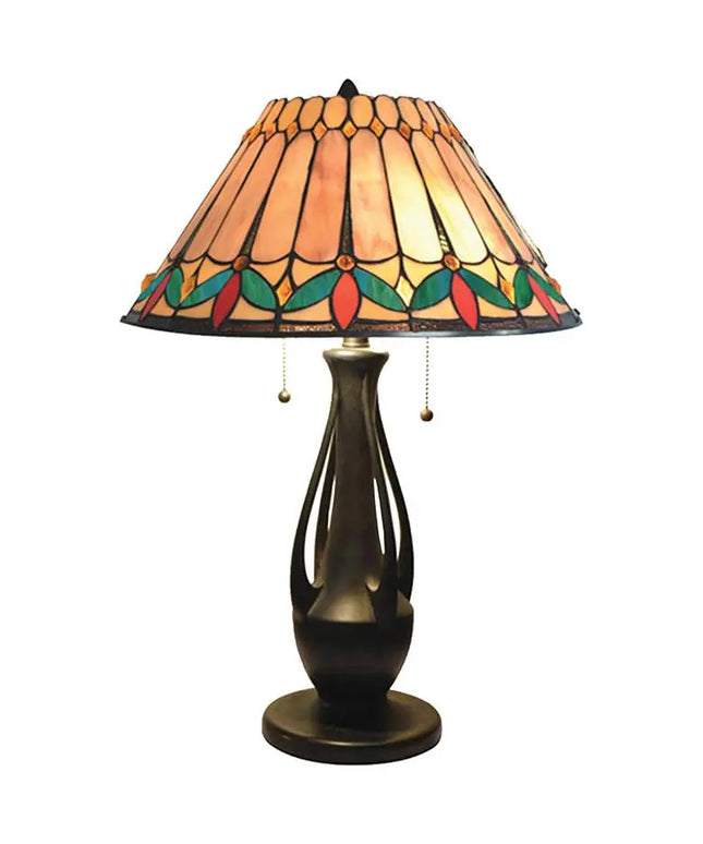 Jardin Dark Antique Bronze Art Glass Accent Table Lamp Dale Tiffany