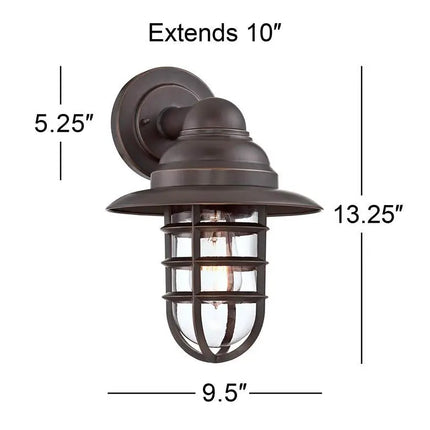 John Timberland Marlowe 13 1/4" High Bronze Cage Wall Sconces Set of 2 John Timberland